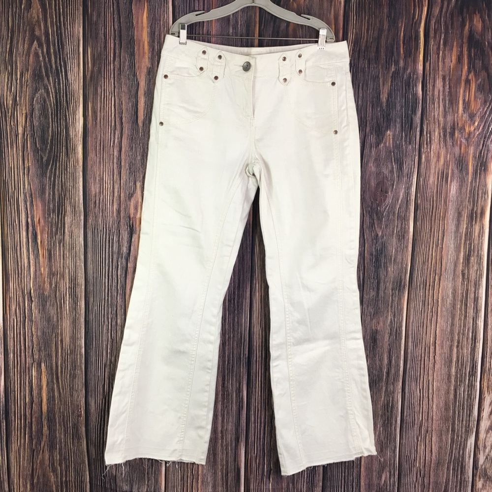 Next jeans unfinished rough raw edge white Size 14